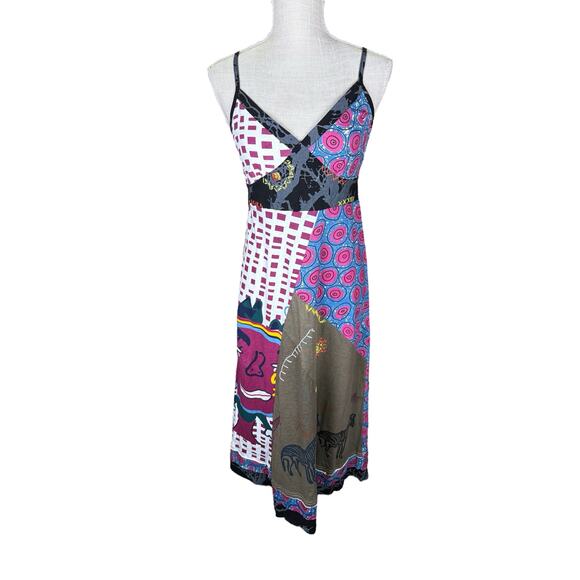 NWT Sylc Camisa Midi Dress Women's Large Artsy Boho Spaghetti Straps Babydoll - Picture 1 of 15